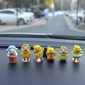귀여운 오리 피규어 6종 세트 자동차 대시보드 책상 꾸미기 어항 장식 미니 소품