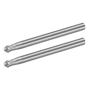 uxcell 텅스텐 카바이드 로터리 파일 1/8 생크 더블 컷 볼 모양 버 도구 3mm 다이아 다이 그라인더 드릴
