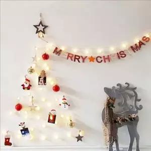 장식 크리스마스 벽 트리 미니 앵두 전구 세트 led 타이머 장식 크리스마스