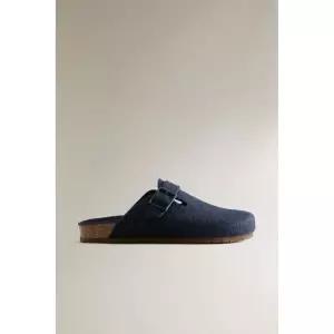 zara 자라 버클 펠트 클로그 - 마린 블루