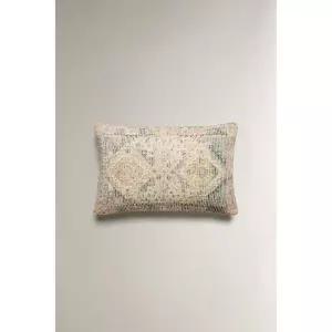 zara 자라 빈티지 스타일 쿠션 커버 - 블루