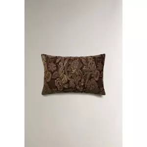 zara 자라 플로랄 프린트 자카드 쿠션 커버 - 브라운