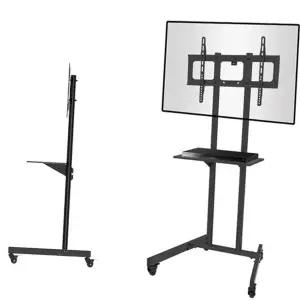 대형 티비 스탠드 바퀴형 스틸티비 선반형 이동식 티비 스탠드 거치대 병원 사무실 케이블 잠금 정리