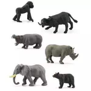 야생 동물피규어 세트 침팬지 코뿔소 물소 놀잇감 4살 유치원