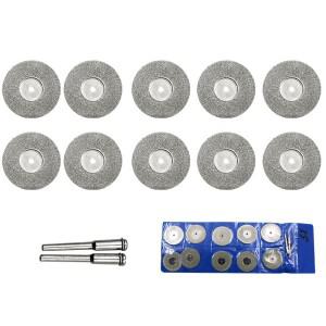 12개세트 세트 Dremel 로타리 용 맨드릴이있는 20mm 보석십자수 쏘날 미니 커팅 디스크