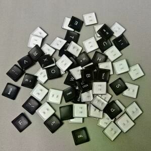 프리미엄 로우 프로파일 70키 초크폭스 CFX 블랙 화이트 투명 키캡 카일 초크 V1용 초미니 PBT