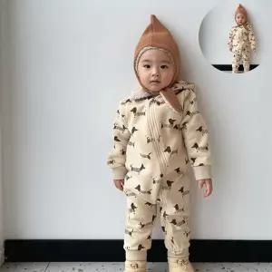 올인원우주복 닥스훈트 아동 외출복 후드 집업 기모 우주복 205324