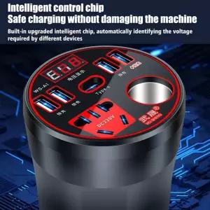 200W 다기능 자동차 전원 인버터 12V/24V 220V 변환기 Led 디스플레이 충전기 소켓 빠른 충전 액세서리