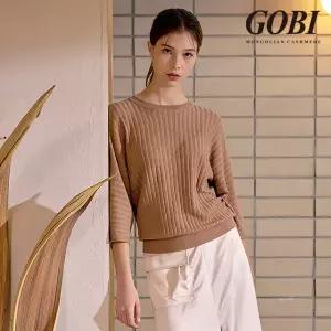 199000원 고비 GOBI 실크 캐시미어 립조직 5부 풀오버