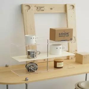 머그컵 진열장 3단 수납장 아크릴 주방 A 선반 홈카페