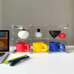 아크릴 찬장 머그컵 진열장 투명 보관함 3단