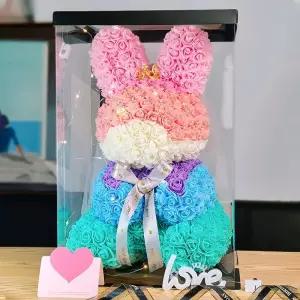 곰돌이꽃다발 래빗 장미꽃 선물세트 기념일 비누꽃