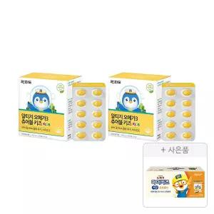 락피도 알티지 오메가3 츄어블 키즈 90캡슐, 2개+증정(뉴케어 마이키즈 저당 고소한맛 150ml, 4입, 1개)