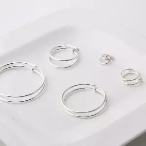 베이직 링 파이프 귀걸이/귀찌 40mm SsB1+2jbd