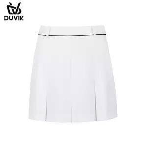 [듀빅] 와이드핏 맞주름 버뮤다 여성 골프 반바지(화이트)