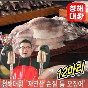 청해대왕 자연산 손질 통 오징어 냉동 통오징어 볶음 구이용 반찬