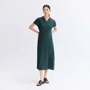 [플리츠미](대구신세계)카라 폴딩 캡소매 플리츠 원피스_EPOPM126003