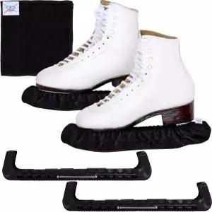 CRS 크로스 스케이트 가드 소커 및 수건 선물 세트 - 피겨 스케이팅 또는 하키용 스 소프트 블레이드 커버