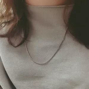 실버925 60cm 롱길이 군번줄 은볼 도트 이태리 롱체인 은목걸이