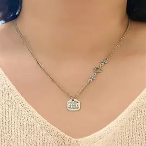 실버925 롱길이 레터링 넘버링 참 장식 빈티지 십자가 말발굽 볼드 롱체인 은목걸이