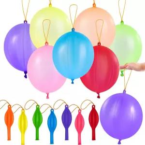 JOYIN 12개 펀치 풍선 이스터 필러 를 위한 헤비 듀티 파티 혜택 생일 선물용 고무 밴드 손잡이로 펀칭