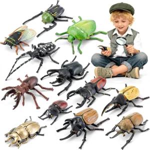 용 토츠마일 리얼리스틱 벌레 장난감 세트 12PCS 곤충 피규어 교육용 모델 STEM 학습 과학 할로윈 케이크