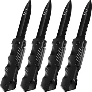 오 4피스 접이식 칼 소품 가짜 트릭 가젯 장난감 사라지는 단검 플라스틱 칼날 할로윈 바보의 날 파티