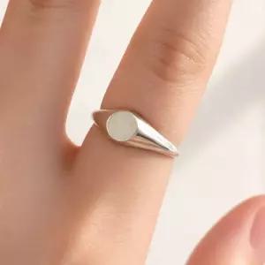 실버925 미니 플랫면 라운드 도장 데일리 볼드 반지 3color 실버 골드 로즈골드