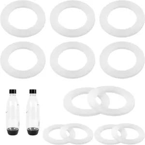 소다스트림 보틀용 고스노르 개스킷 교체 보틀 캡 O 링 부품과 호환되는 흰색 실리콘 뚜껑 밀봉 플라스틱