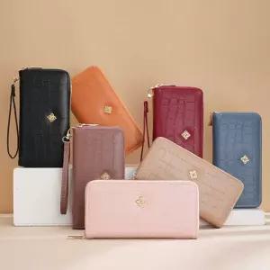 2단 지퍼 지갑 손목 고리 골드 장식 지폐 카드 수납 xin7+1gQJ