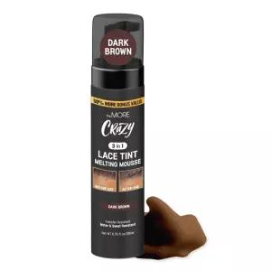 더 많은 3-in-1 레이스 틴트 무스 가발 헤어 피스 투피용 컨실러 - 발포 컬러 엣지 테이머(6.76 Fl Oz 다크