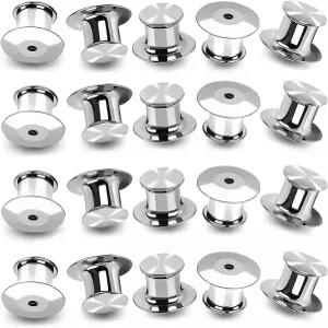 20PC 잠금 핀 등받이 키퍼 걸쇠 평평한 머리 클램프 바늘 백 브로치 라펠 배지 에나멜 및 DIY 공예에