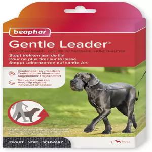 비파 젠틀 리더 L 블랙 1피스 - 개 머리 칼라 패브릭 친절하고 효과적인 훈련 당기거나 질식하지 않음 대형