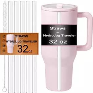 하이드로저그 32온스 텀블러 교체용 빨대 5팩 7.7인치 두께의 투명 트리탄 플립 액세서리용 BPA 프리