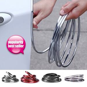 자동차 도어 엣지 보호 스트립 5m 크롬 충돌 방지 몰딩 트림 접착 스크래치 방수