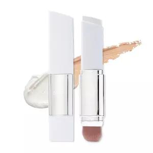 브러시가 포함된 2 in 1 컬러 체인지 파운데이션 스틱 커버 크림 보습 오래 지속되는 메이크업 라이트