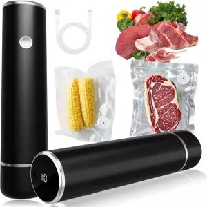 재사용 가능한 10개의 가방이 있는 음식용 소형 진공 밀봉기 식사 준비 및 보관을 위한 휴대용 강력한 미니