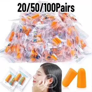20/50/100쌍 개별 포장된 소음 감소 보호 수면 연구 여행용 방음 귀마개 귀마개