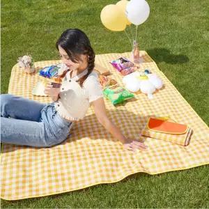 감성 피크닉 소풍 돗자리 체크 방수 매트 1인용 대형 휴대용