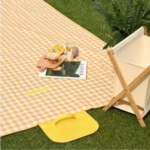 나들이 소풍 1인용 방수 돗자리 피크닉 매트 체크 핸들형 보냉백