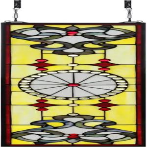 욘루키 36인치 초대형 스테인드글라스 창문 걸이 홈 데코용 100 리얼 패널 9.5인치 ×36인치 (YLK008)