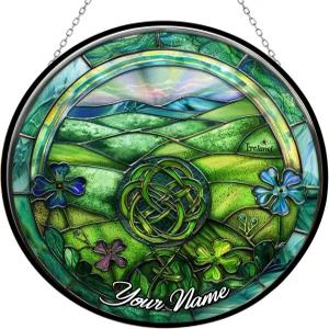 아일랜드 스테인드글라스 선캐처 커스텀 이름 벽걸이 컬러 장식 실내 창문 할로윈 크리스마스 어머니의 날