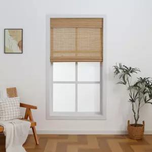 창문을 위한 일상적인 축하 대나무 그늘 방을 어둡게 하는 무선으로 로마 아래로 당기는 실내 모던 코튼