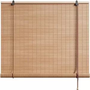 유티안리 대나무 블라인드 롤러 그늘막 실내외 파티오 스타일 B 24인치 x 63인치 H형 창문용