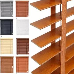 실내 맞춤형 무선 수평 창문을 위한 목재 블라인드 개인정보 보호 차단 가짜 베네치아 나무 2인치 슬랫 방