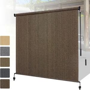 쉐이드 앤 비욘드 아웃도어 롤러 6 W x H 파티오 롤업 블라인드 220 GSM 천 롤 포치 가제보 퍼골라 발코니