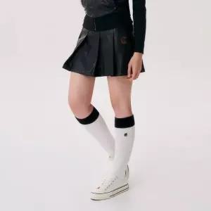 매장정품 CASTELBAJAC 까스텔바작 여성 블랙라인 자수 포인트 레더 플리츠 스커트 BGEWCU801 1184112