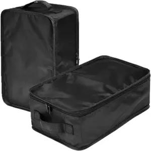 JJ POWER 여행용 신발 가방 접이식 방수 파우치 정리함-더블 레이어(블랙 2팩)