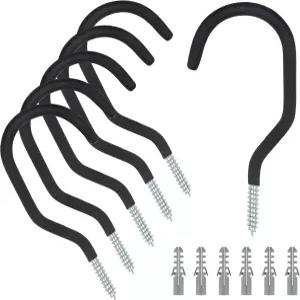 차고 벽을 위한 쿠루이 로드 자전거 후크 걸이용 6팩 헤비 듀티 행거 천장을 벽걸이 보관함 식물 드릴 없는