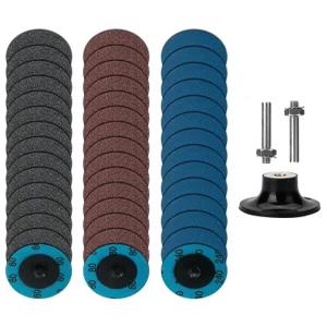 베이츠 퀵 체인지 샌딩 디스크 - 47개 2인치 1/4인치 홀더 드릴용 연삭 및 연마 휠 그라인더 패드